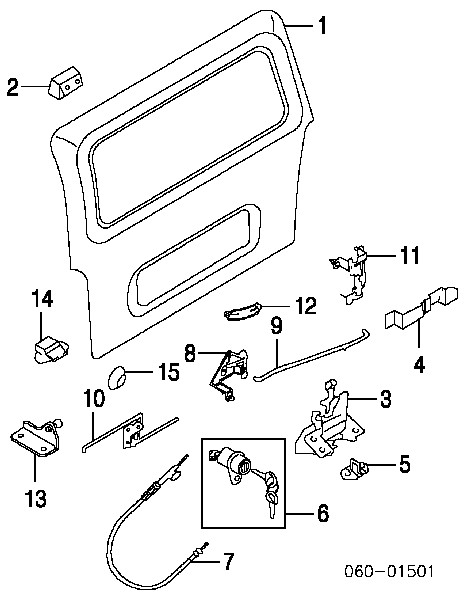  Cerradura de puerta de maletero para Hyundai Santa Fe 1 