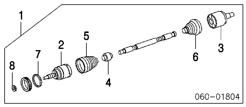 Fuelle, árbol de transmisión exterior izquierdo 495412C600 Hyundai/Kia