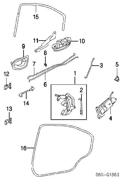  Cerradura de puerta trasera derecha para Hyundai Accent 2 