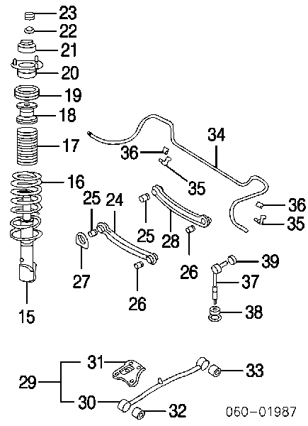 5532025000 Chrysler soporte amortiguador trasero