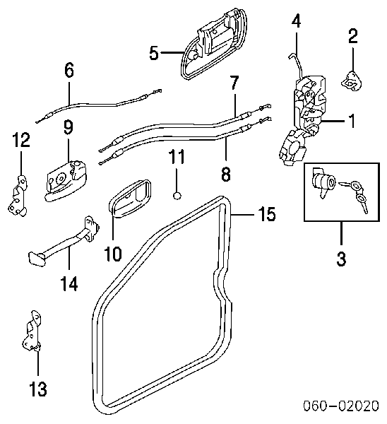  Cerradura de puerta delantera izquierda para Hyundai Santa Fe 1 