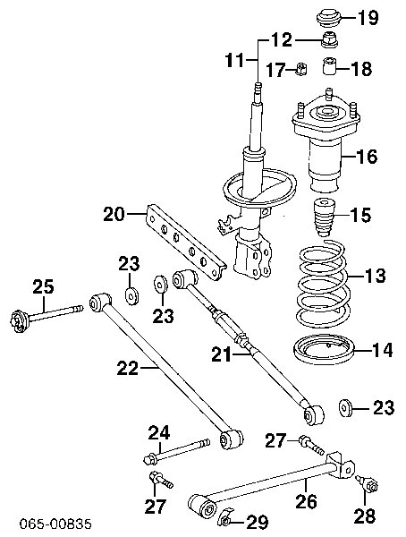 4876033020 Toyota soporte amortiguador trasero izquierdo