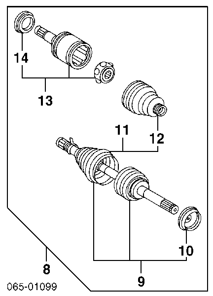 4346069036 Toyota árbol de transmisión delantero