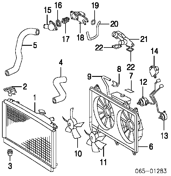 1653574030 Toyota soporte de radiador superior (panel de montaje para foco)