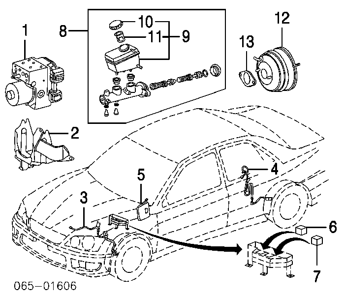 Sensor de freno, trasero derecho 8954530060 Toyota/Lexus