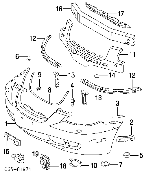 Soporte de parachoques delantero 5387917020 Toyota