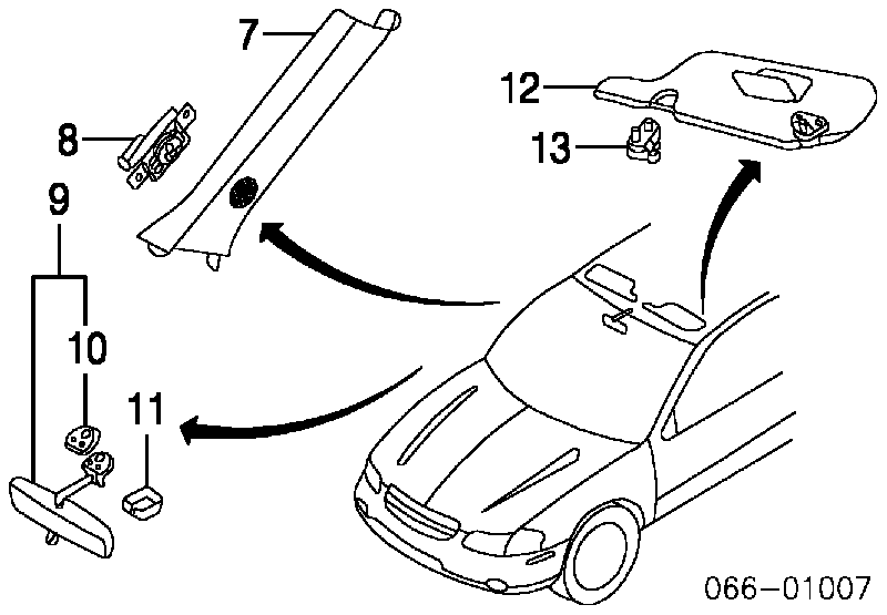  Retrovisor interior para Nissan X-Trail T30