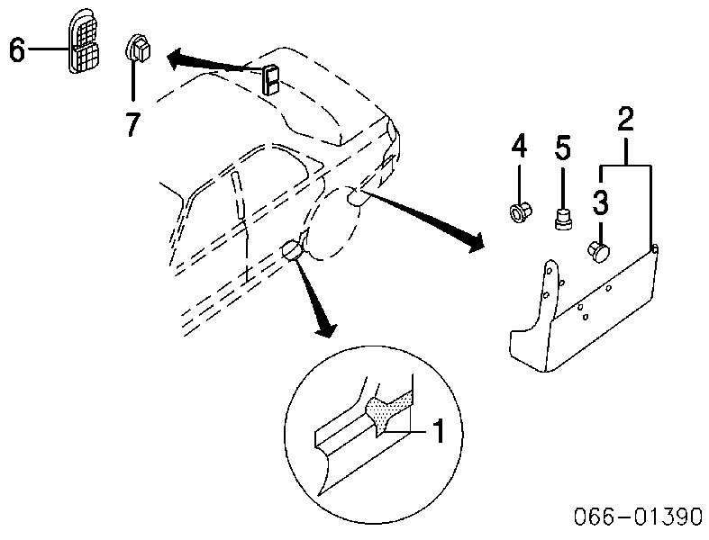 128100711 Nissan clips fijación, revestimiento puerta