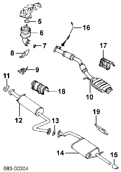 6172323 Ford junta de tubo de escape silenciador