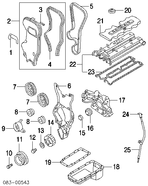 0607647 Opel junta de la tapa de válvulas del motor