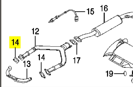 206921E810 Nissan junta de tubo de escape silenciador