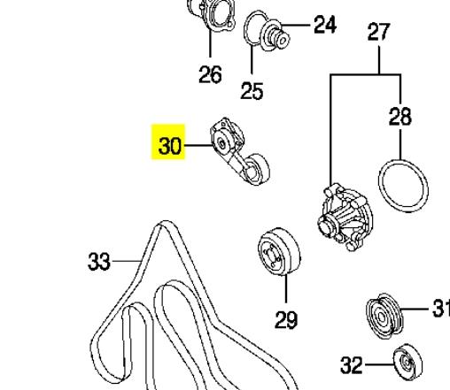 Tensor de correa, correa poli V BT165 Ford