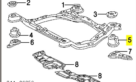 5221706010 Toyota bloqueo silencioso (almohada De La Viga Delantera (Bastidor Auxiliar))