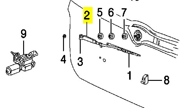  Brazo del limpiaparabrisas, lavado de parabrisas, luna trasera para Jeep Liberty/Cherokee 