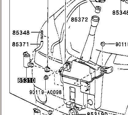 85330AA010 Toyota bomba de limpiaparabrisas delantera