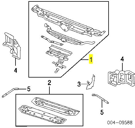  Soporte de radiador superior (panel de montaje para foco) para Dodge Intrepid 