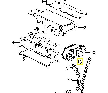  Carril de deslizamiento, cadena de distribución para Honda STREAM RN