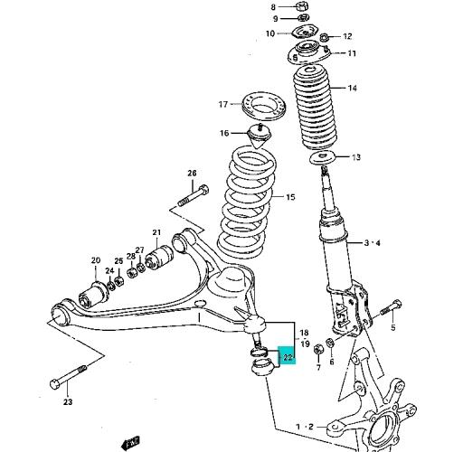 4520060861 Suzuki barra oscilante, suspensión de ruedas delantera, inferior izquierda