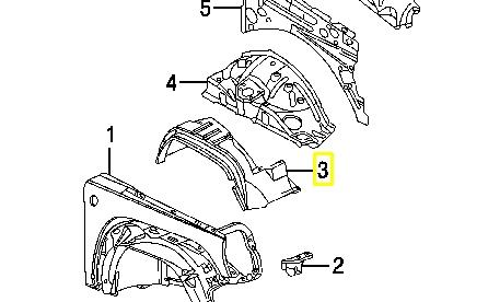 55156790AD Chrysler guardabarros interior, aleta delantera, derecho