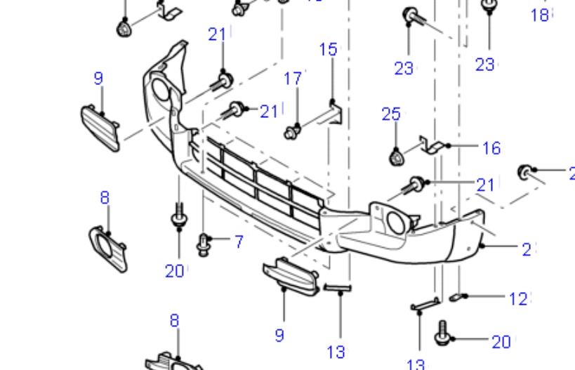  Parachoques delantero, parte inferior para Ford Ranger ET