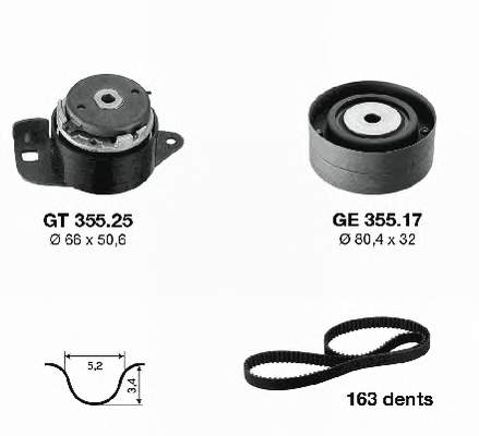 KD455.28 SNR kit correa de distribución