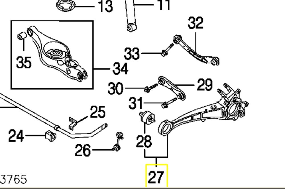 4125A033 Mitsubishi mangueta trasera izquierda (suspension)