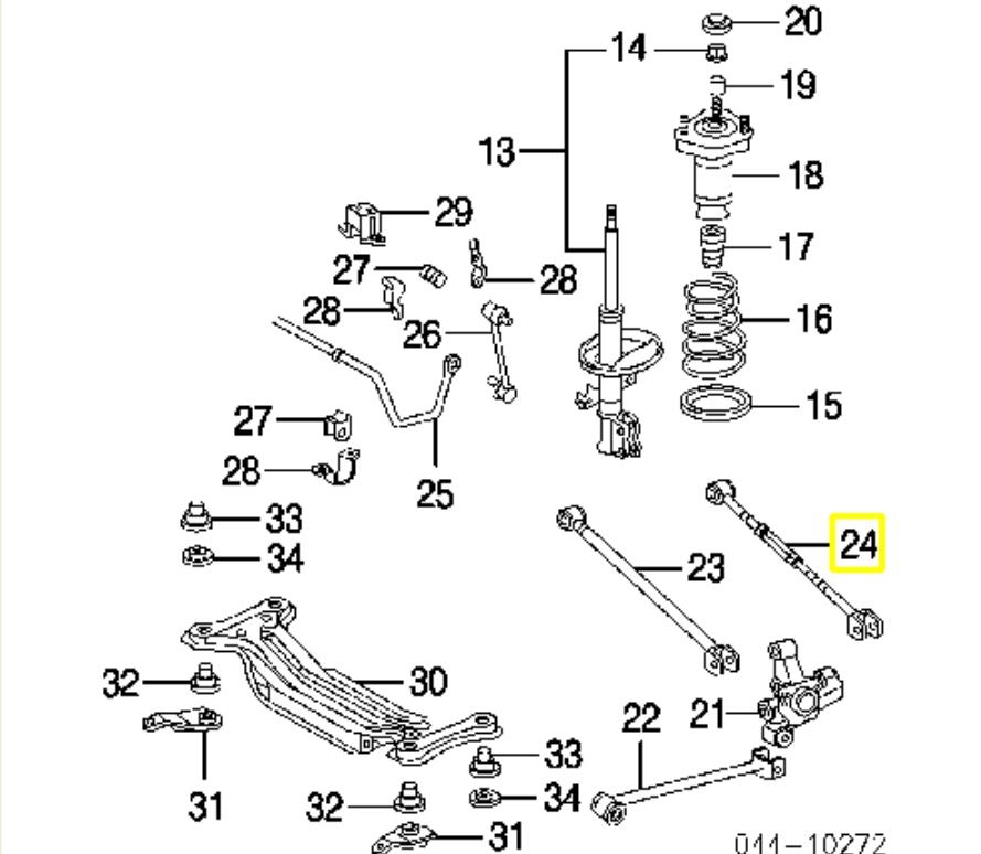 Barra transversal de suspensión trasera 4874048040 Toyota