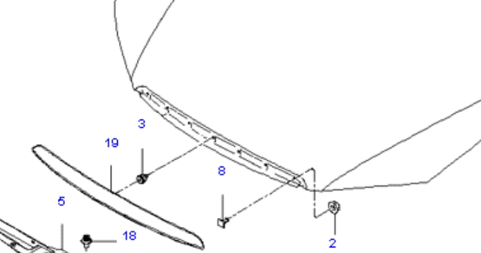  Moldura de capó para KIA Cerato LD