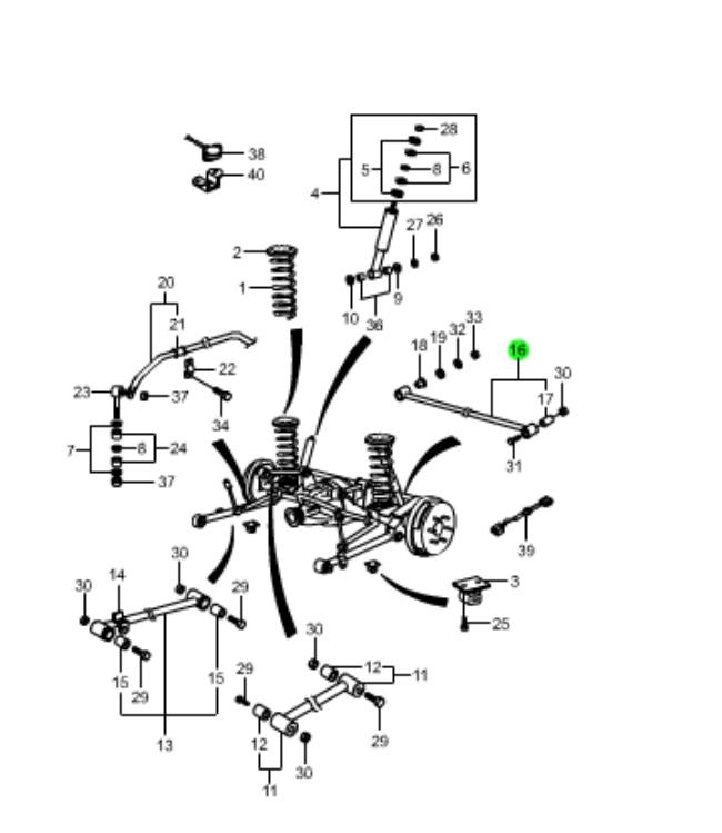  Barra transversal de suspensión trasera para SsangYong Musso FJ