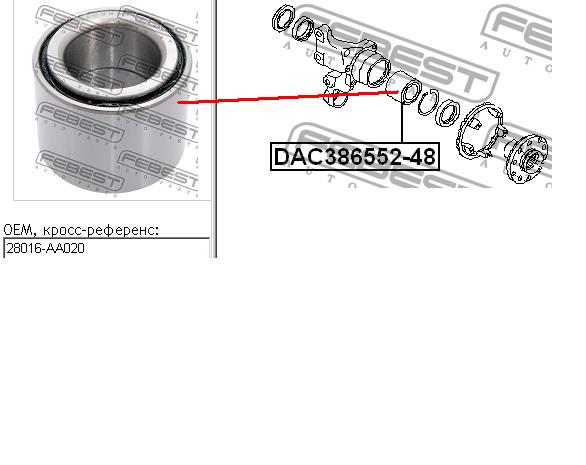 28016AA020 Subaru cojinete de rueda trasero