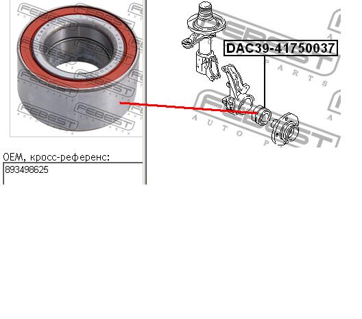 893498625 VAG cojinete de rueda trasero