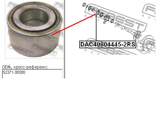 DAC408044452RS Febest cojinete, palier, eje trasero