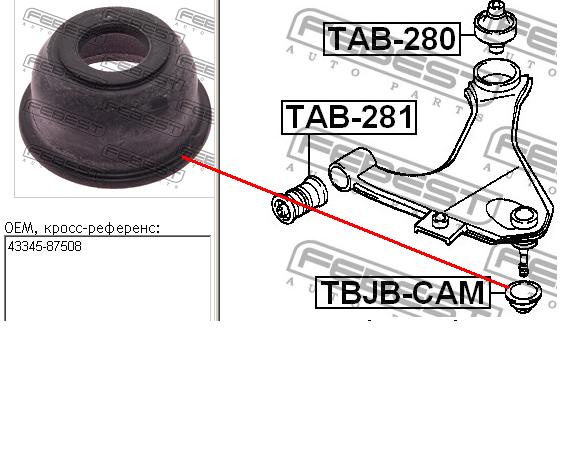 4334587508 Daihatsu rotula de suspension