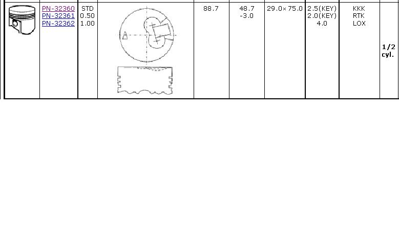 MD304859 Mitsubishi pistón completo para 1 cilindro, std