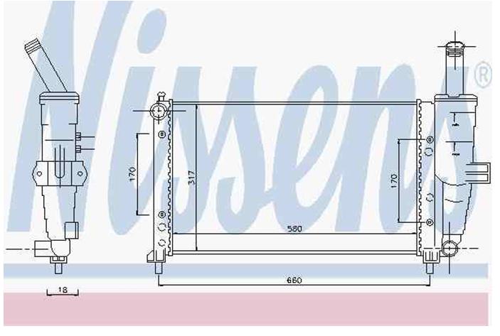 61764 Nissens radiador refrigeración del motor