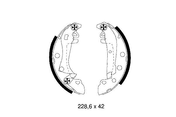 Zapatas de frenos de tambor traseras 60750853 Fiat/Alfa/Lancia