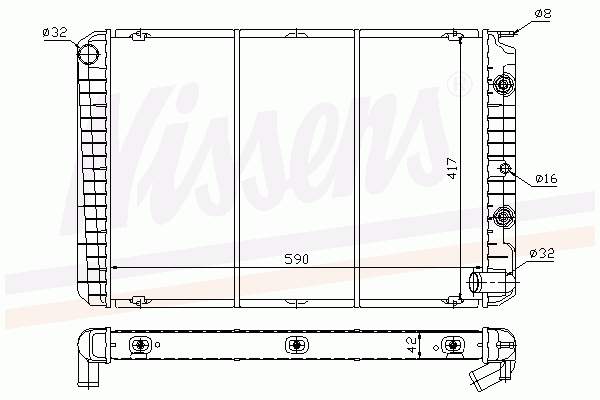 Radiador refrigeración del motor 65524 Nissens