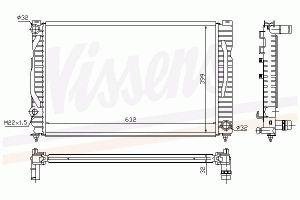 60496A Nissens radiador refrigeración del motor