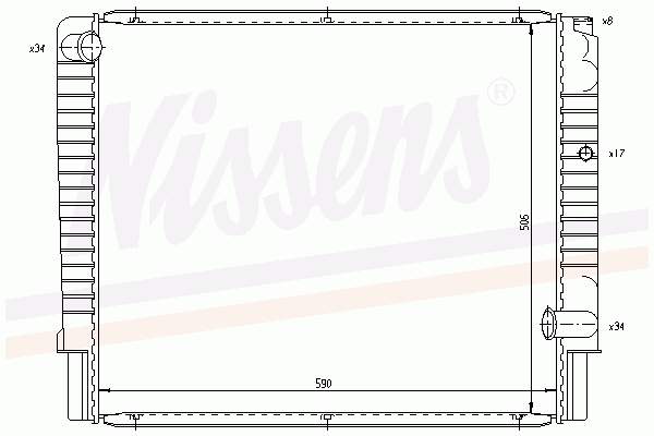 Radiador refrigeración del motor 65513 Nissens