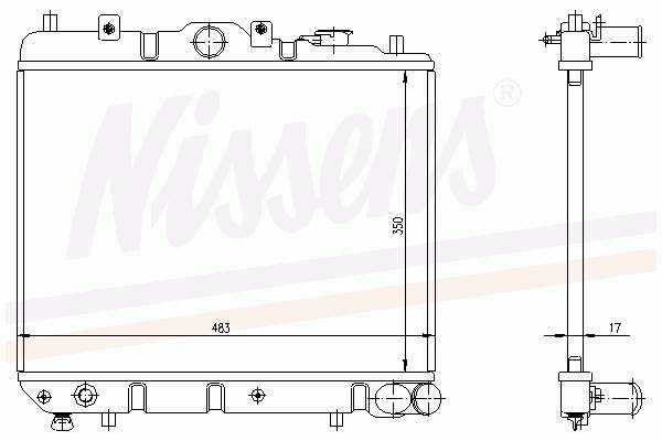 Radiador refrigeración del motor 62509 Nissens