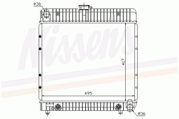 Radiador refrigeración del motor 62740 Nissens