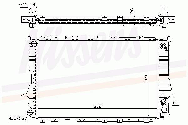 60476A Nissens radiador refrigeración del motor