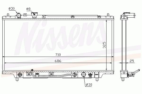 Radiador refrigeración del motor 62384 Nissens