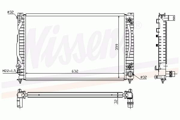 60495A Nissens radiador refrigeración del motor