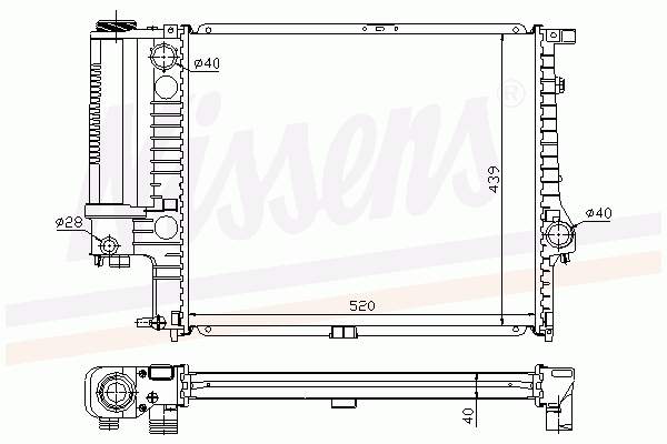 60615A Nissens radiador refrigeración del motor