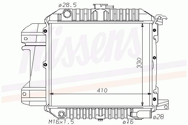 Radiador refrigeración del motor 61590 Nissens