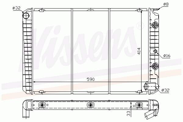 Radiador refrigeración del motor 65521 Nissens