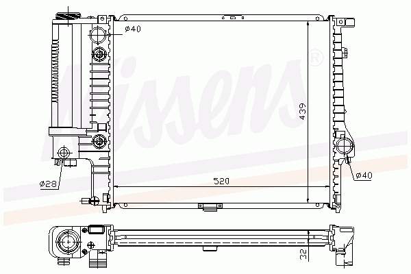 60709A Nissens radiador refrigeración del motor