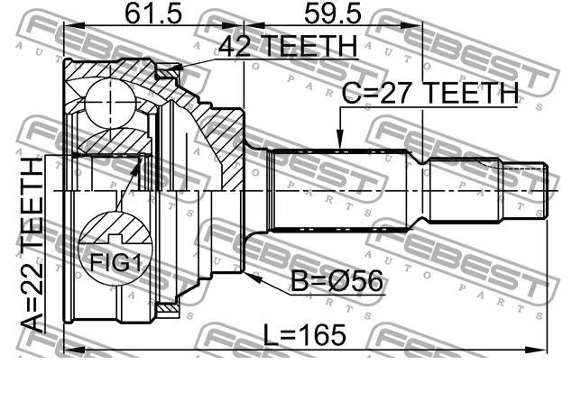 0210051A42 Febest junta homocinética exterior delantera