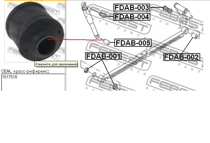 1517518 Ford silentblock de amortiguador trasero